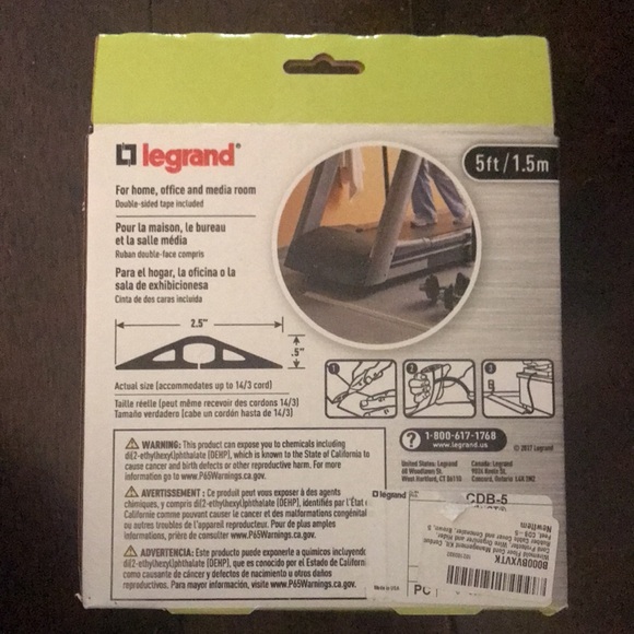 Legrand Cord Protector 5 Ft / 1.5m Brown - Picture 3 of 4